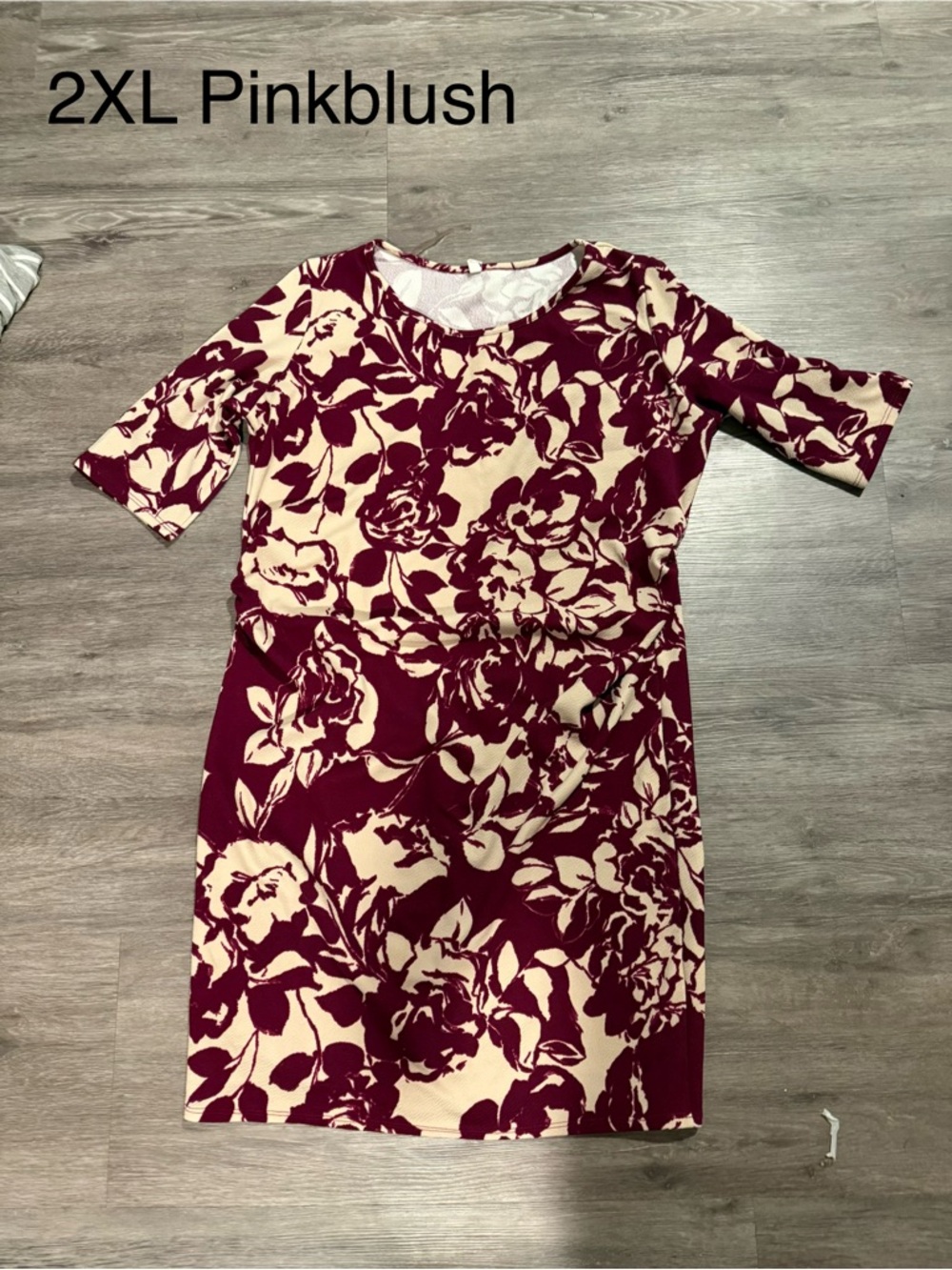 Pinkblush Maternity Floral Sheath Dress - Cream & Burgundy